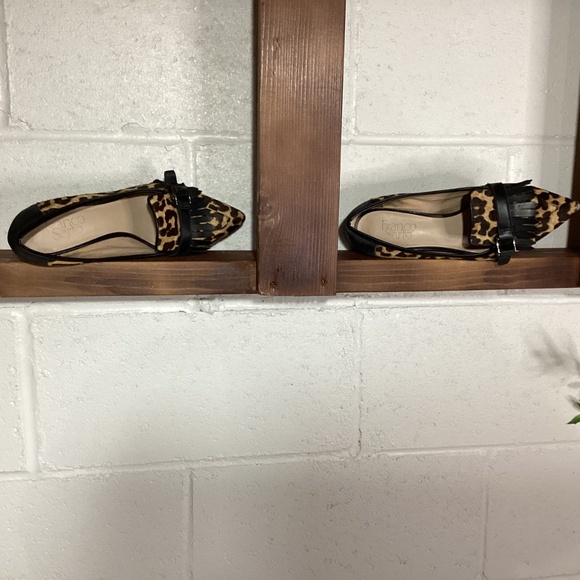 Franco Sarto Leopard Print Women’s Loafers | Real Leather | Heel - Picture 2 of 4